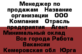 Менеджер по продажам › Название организации ­ ООО Компания › Отрасль предприятия ­ Агент › Минимальный оклад ­ 30 000 - Все города Работа » Вакансии   . Кемеровская обл.,Юрга г.